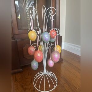 Set of Easter Decor Ornaments and Ornament Tree